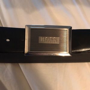 Black Leather Hugo Boss Belt